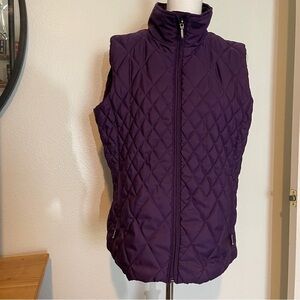 Coldwater Creek Quilted Full Zip Lined Vest | Purple | Medium